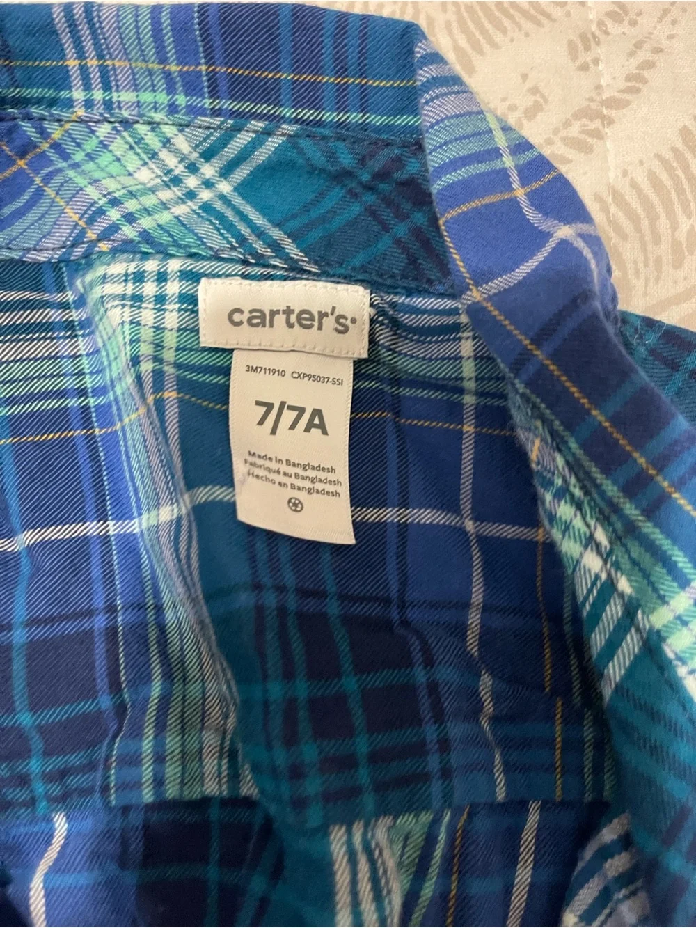 Carter's Blue and Teal Plaid Shirt